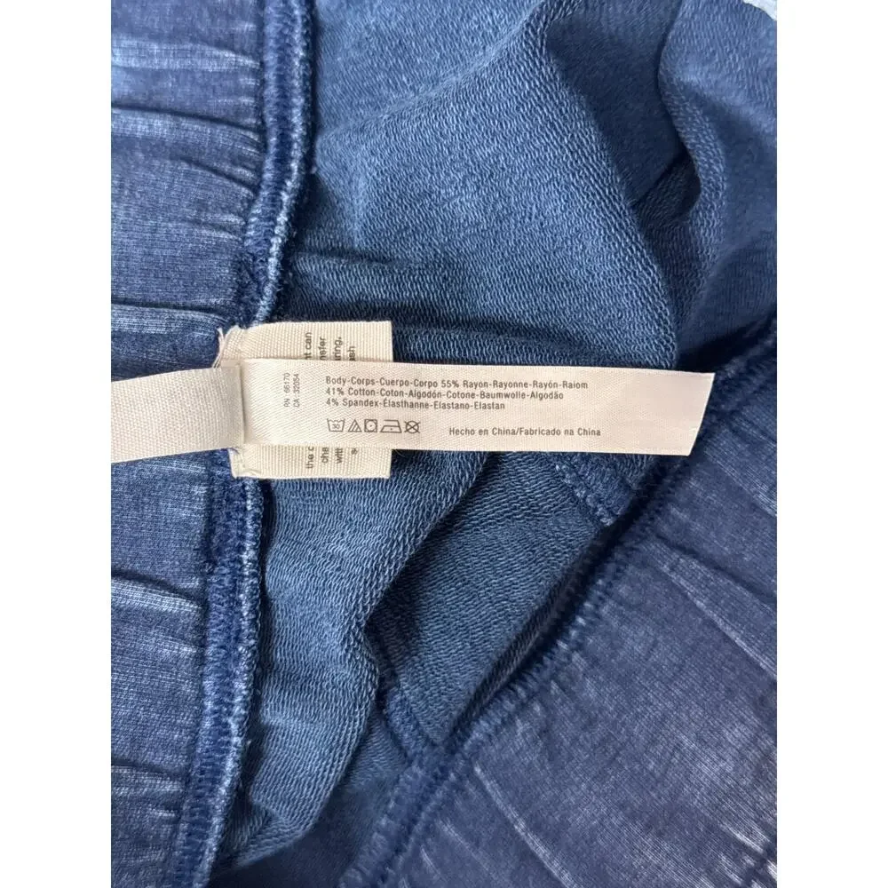 Free People Movement Sweatpants XS Womens Indigo Blue French Terry Wide Leg
